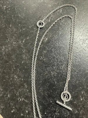$56.96 • Buy Pandora Pave Circle   T Bar Necklace