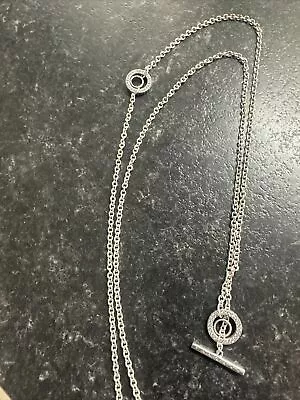 $56.96 • Buy Pandora Pave Circle   T Bar Necklace