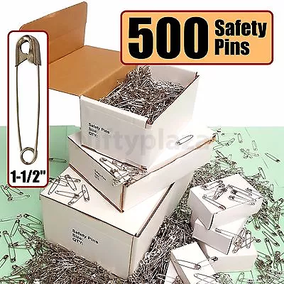 NiftyPlaza Large Safety Pins Lot Of 500 BRAND NEW Size 1-1/2  Quilting Diapers • $15.49