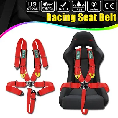 Universal 5-Point Car Auto ATV Racing Sport Seat Belts Safety Harness Straps RED • $54.99