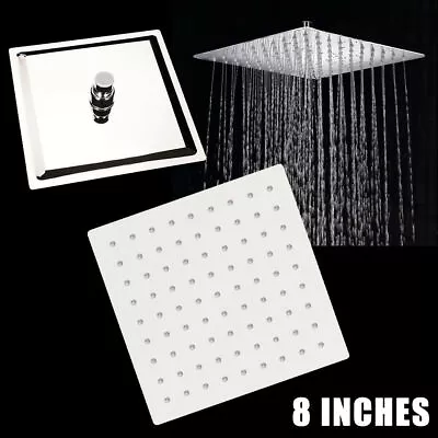 8 Inch Square Shower Head Bath Shower Head Waterfall Chrome Rainfall Overhead • $9.89