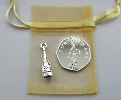 £6.99 • Buy 'Happy 40th Birthday' Silver Plated Commemorative Coin & Charm GIFT SET /Present