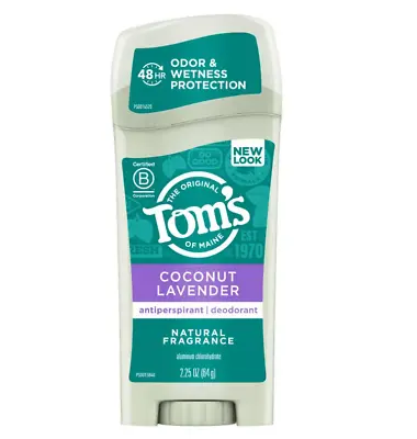 3 Pack- Tom's Of Maine Antiperspirant Coconut Lavender Deodorant Exp- 2/2025 • $15.99