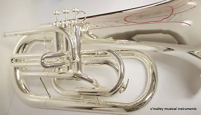 Bb Silver MARCHING EUPHONIUM Double Bracing HUGE SOUND Special School Band Sale  • $1695