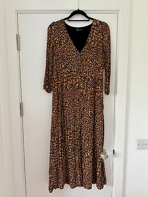 Zara Leopard Dot V Neck Dress Size XL • £5