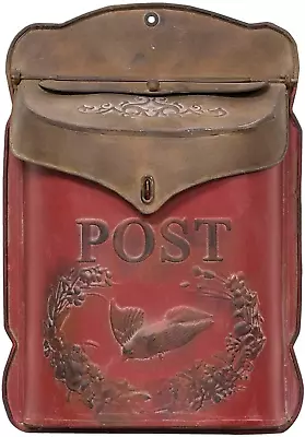 CWI Gifts Vintage Rusted Post Box - Mailbox Wall Mount - Functional Mailbox For  • $69.78