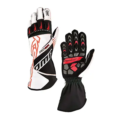 Omp Ks-2r Karting Kart Gloves White / Black - Racing Track Days Driving Gloves • £58.95