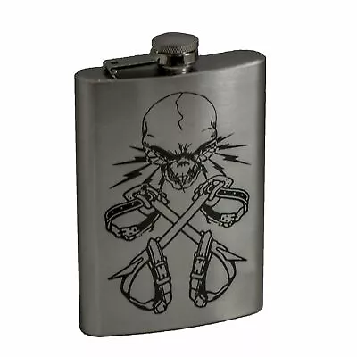 8oz Lineman 3 Stainless Steel Flask • $14.99