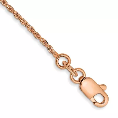 14K Rose Gold 7 Inch 1mm Diamond-cut Man Made Rope Chain Necklace • $151.90