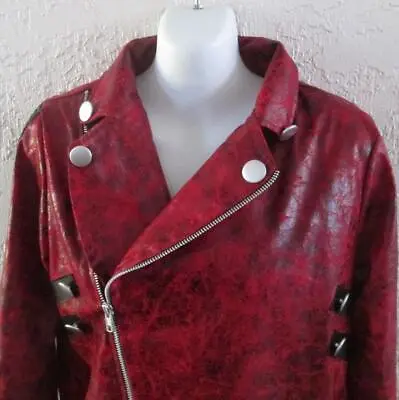 Punk Rock Child Costume Faux Leather Jacket Buttons Faux Studs 80s Style • $24.98