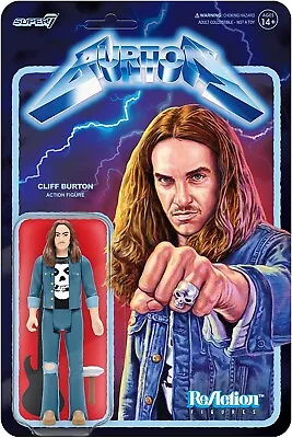 Metallica Cliff Burton Ride The Lightning Super7 Reaction Action Figure 2021 NEW • $25