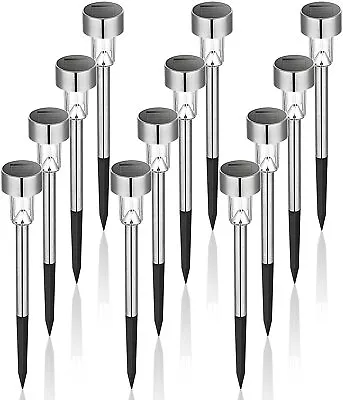 10 Pack Solar Light Outdoor Garden Light Landscape/Pathway Light Stainless Steel • $17.99