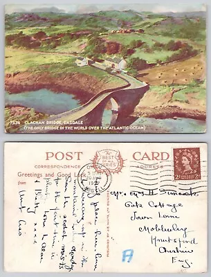 S24285 Clachan Bridge Easdale  Scotland  Postcard 1957 Stamp • £1.19