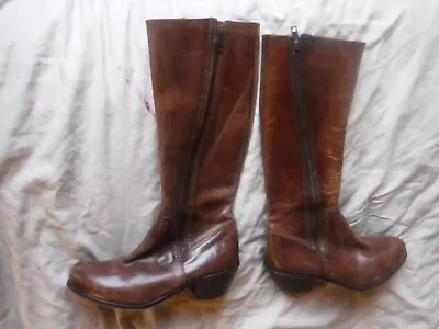 Mia Boots Womens Brown Leather Boots Size 6 1/2 Pre OWned • $12.22