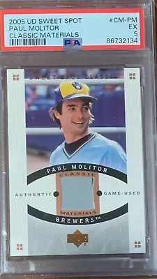 2005 UD Sweet Spot #CMPM Paul Molitor Classic Materials PSA 5 Pop 1 - 1 Higher • $39.50