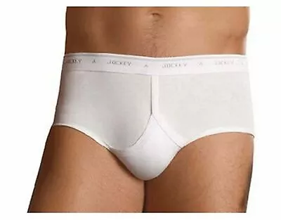 3 Pairs Jockey White Y-Front Mens Underwear Briefs Plus Size • $58.96