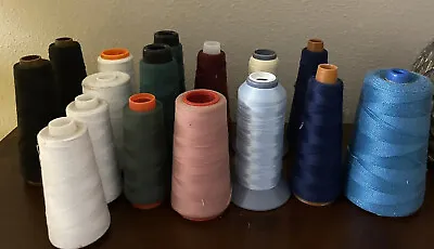 Lot Of 16 Cones Of Thread~Various Colors Coats & Clark Madura Etc Embroidery • $32
