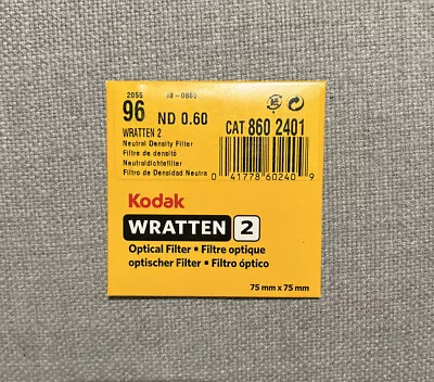 $50 • Buy Kodak #96 Wratten 2 Optical Filter - ND 0.60