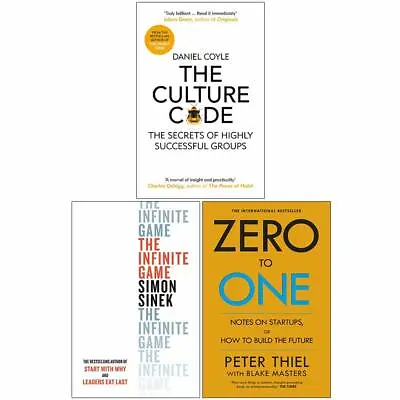 $40.14 • Buy The Culture Code, The Infinite Game  , Zero To One 3 Books Collection Set NEW