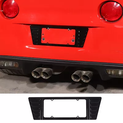 For Corvette C6 05-13 Rear License Plate Filler Trim Panel Aluminum Glossy Black • $39.99