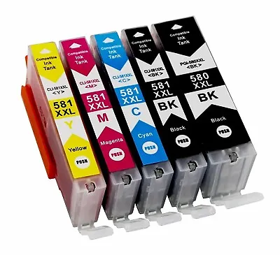 PGI-580XL CLI-581XL Non-OEM Ink Cartridges Set For Pixma TS705 TS8350 TS9155 • £8.97