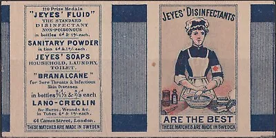 Old Matchbox Label Sweden Jeyes' Disinfectants • $4.38