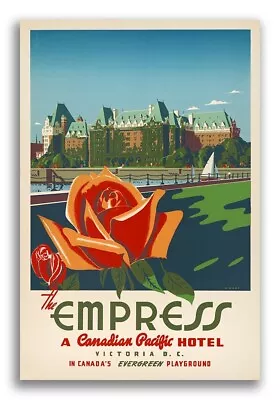 1950s The Empress - Canadian Pacific Hotel Advertising Poster - 24x36 • $25.95