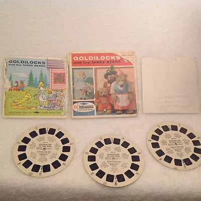 View Master GAF GOLDILOCKS & 3 BEARS 3 Reels Color 3D Booklet Cover B317 1963 • $9.95