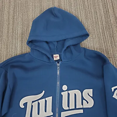 Minnesota Twins Hoodie Sweatshirt Mens Medium M Blue MLB Full Zip • $11.79