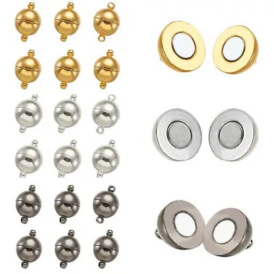 5sets Round Brass Magnetic Clasp Converter Magnets For Necklaces Jewelry 19x12mm • £4.43