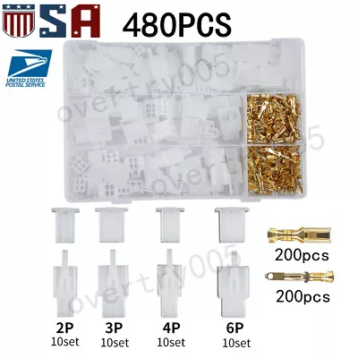 480Pcs Motorcycle Car Electrical 2.8mm 2/3/4/6 Pin Wire Auto Connectors Set • $12.25