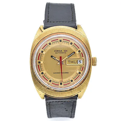 Lucien Piccard Vintage Circa 101 Gold Plated/Steel Mens Automatic Day Date Watch • $249