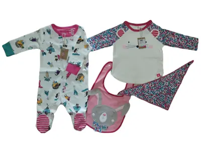 Joules Cream Mousey Top Harvest Baby Grow & Matching Bandana & Full Bibs • £15.95