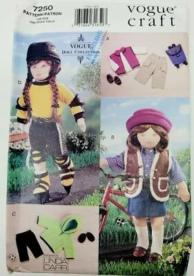 Vogue 7250 18    American Girl Doll Clothes Rollerblading Sewing Pattern • $15.50