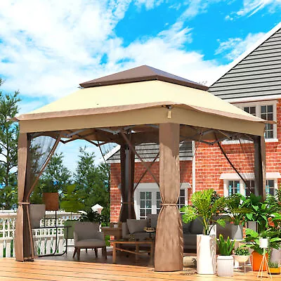 Patio Gazebo With Mosquito Netting 10.8x10.8ft Outdoor Gazebo Canopy • $241.99