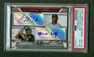 Matt Kemp Chris Iannetta 2007 Topps Co Signers Dual Autograph Card PSA 6 EXMT • $39.95