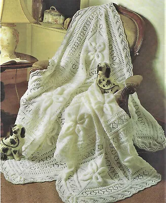 £2.89 • Buy Baby Shawl & Cot Blanket Knitting Pattern In DK    B39