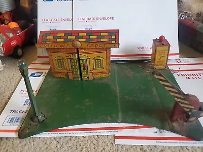 Old Vtg 1930's MARX TOYS Glendale Depot Train Station Tin-Lithography USED F1  • $105.99