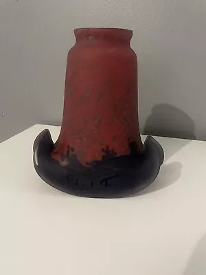 £15 • Buy Art Nouveau  'Art De France' Pate De Verre Glass Light Shade Red & Blue