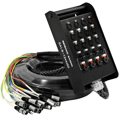 Seismic Audio 12 Channel 50' Pro Stage XLR Snake Cable (XLR & 1/4  TRS Returns) • $208.99