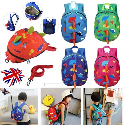 £6.99 • Buy Cartoon Baby Toddler Kids Dinosaur Safety Harness Strap Bag Backpack With Reins