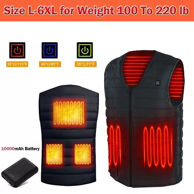 Heated Vest Body Warm Electric USB Jacket Men Women Thermal Heating Coat Battery • $12.21