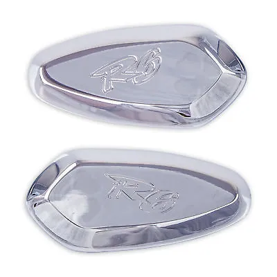 2x Mirror Block Off Plate Chrome Aluminum CNC YZF 600 Cover Engraved R6 • $14.99
