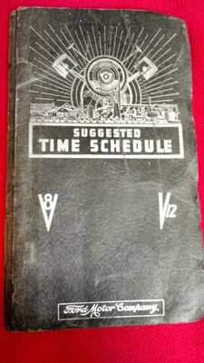 $21 • Buy 1939 Ford Mechanics Suggested Time Schedule Book V8 V12 Flathead Ford Mercury