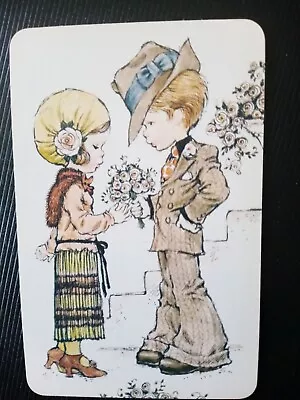 SARAH KAY Swap Card - YOUNG COUPLE IN RETRO GEAR (BLANK BANK ) • $4.50