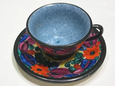 292 Blue Bird J Mrazek Pottery Peasant Art Czechoslovakia Cup & Saucer 2 Of 4 • $6