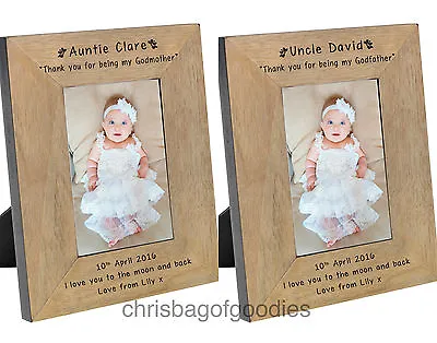 £18.50 • Buy PERSONALISED PHOTO FRAME For GODPARENTS GODMOTHER GODFATHER Christening Gifts 