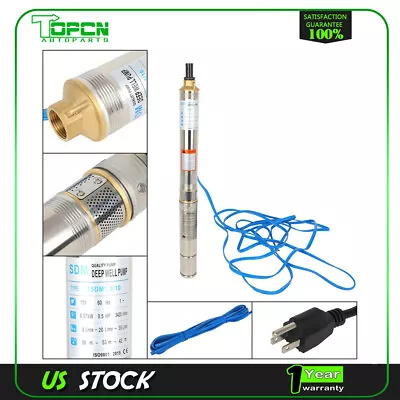 1 Inch 1/2HP Deep Well Pump Submersible Water Pump 110V/60Hz 370W 16GPM 95psi • $120.23