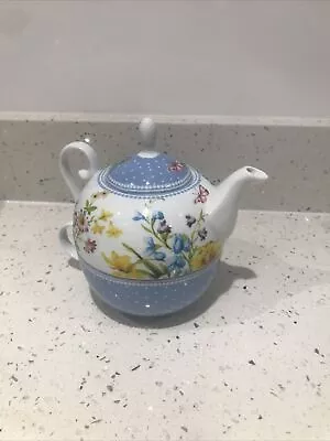 Katie Alice “English Garden” Porcelain Tea For One Teapot And Cup • £14.99