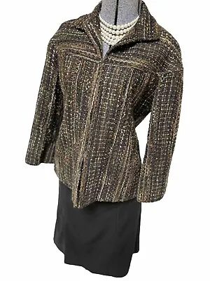 Lafayette 148 J Crew Skirt Suit Size 10 Two Piece Set 32X22 Wool Pockets Sparkle • $61.99